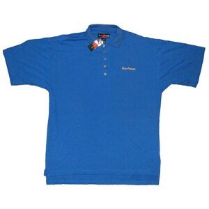 Vintage NWT Boss America by Brookhurst Blue Short Sleeve Polo Shirt Men's XL